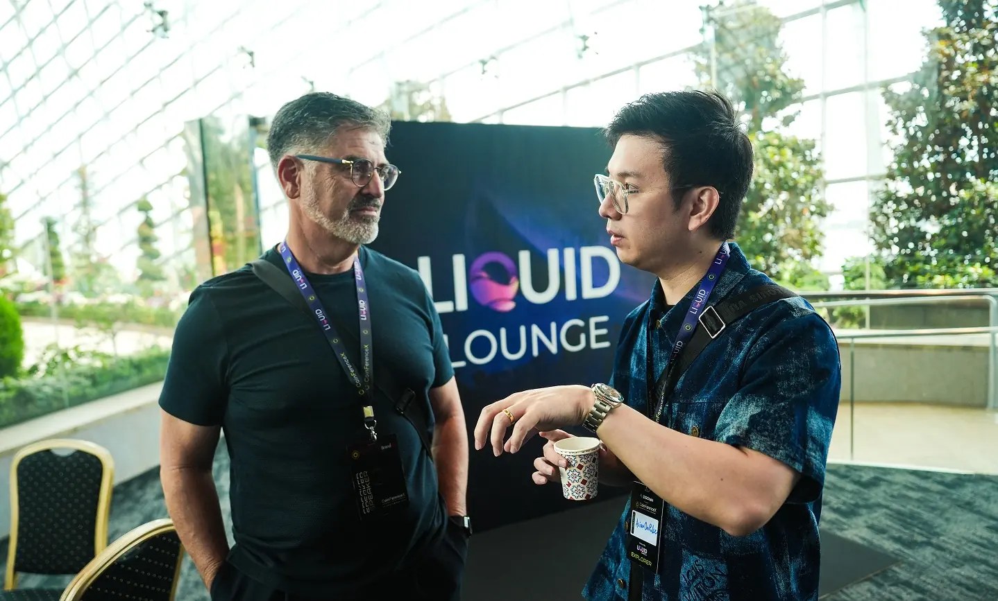 Alvin Ng at the Liquid Loans Lounge, CoinFerenceX Singapore, Token2049 Week