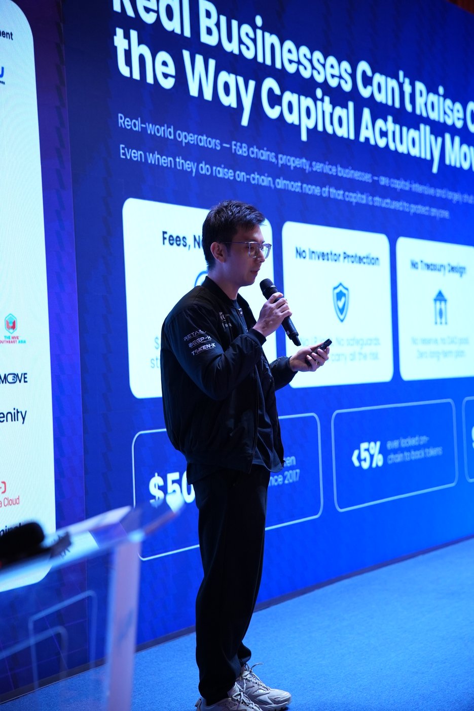 Alvin Ng pitching TurboX at Token-X Showcase Days