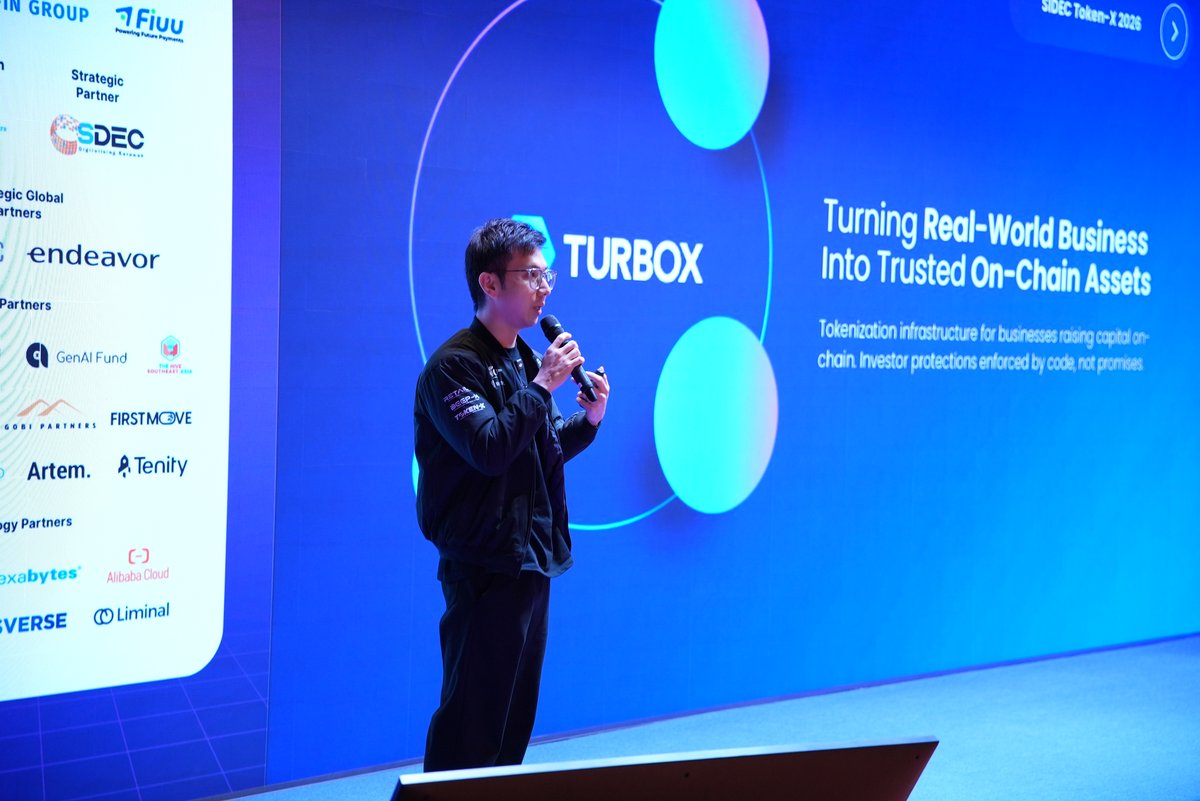 Alvin Ng pitching TurboX at Token-X Showcase Days, Selangor Triple Accelerator Programme 2026