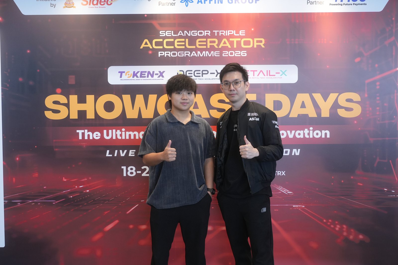 Alvin Ng with his partner at Showcase Days, Selangor Triple Accelerator Programme
